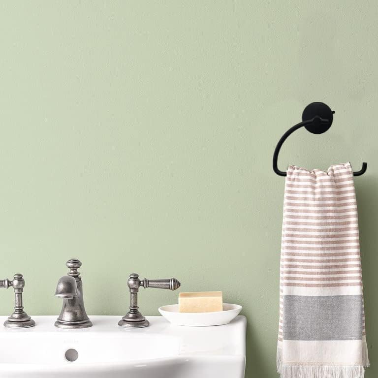 DGYB Suction Cup Hand Towel Ring Black Hand Towel Holder for Bathroom Wall SUS 304 Stainless Steel Kitchen Towel Hanger - Image 5